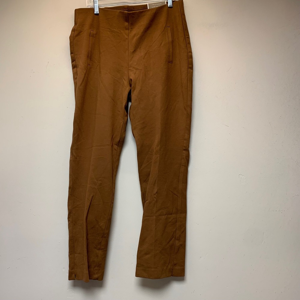 Chico's Juliet Ultimate Fit Pants Women 1.5 Short Brown New Pull On Ponte Knit